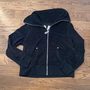 MICHEAL KORS - Y2K terry cloth fabric black big drop collar size large